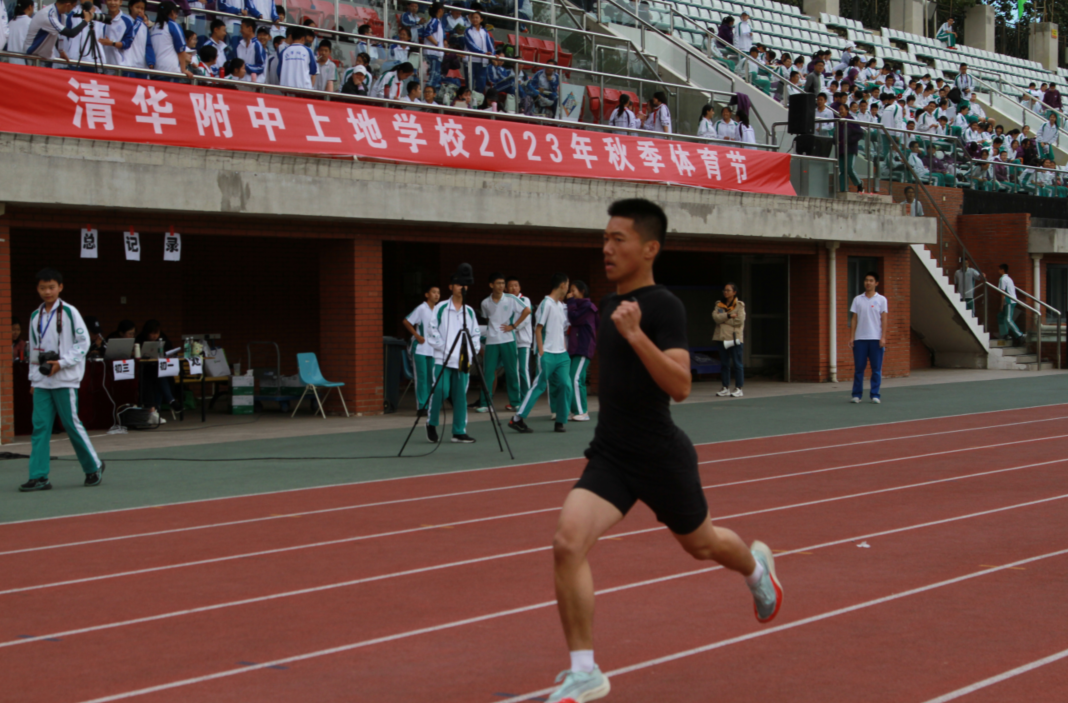 Running on the track during a school athletics event